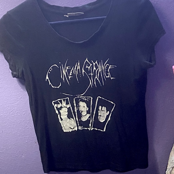 Cinema strange vintage band vntg tshirt goth batcave deathrock htf top - Picture 1 of 3